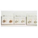3 Pairs of Freshwater Pearl Stud Earrings