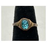 Antique 1/100 10K R.G.P.  Ring w/ Blue Stone