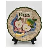 Fitz & Floyd 3D Ceramic Apple Recipes Plate