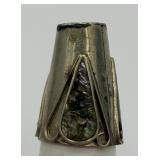 Silver Tone Abalone Thimble