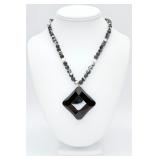 925 Zebra Jasper & Onyx Necklace