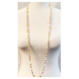 925 Champagne Pearls & Pink Quartz Necklace