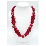 925 Coral 2-Strand Necklace