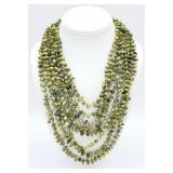 8-Strand Greenery Grossular Garnet Necklace