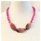925 Banded Agate & Dyed Pearls Necklace