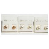 3 Pairs of Freshwater Pearl Stud Earrings