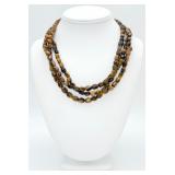 925 3-Strand Tigers Eye Necklace