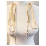 2 White Pearl Necklaces