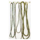 14K Green Pearl Necklace & 2 Green Pearl Necklaces