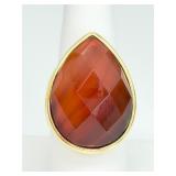 18K Over Bronze Carnelian Ring