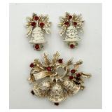 ï¿½Doddsï¿½ Christmas Bells Pin & Matching Ear Clips