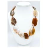 925 Banded Brown Agate Necklace