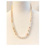 925 Pink Pearl & Quartz Necklace