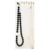 925 Onyx Necklace & 925 Pearl Necklace