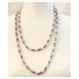 White & Violet Pearl Necklace