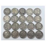 20 Vintage U.S. Buffalo Nickels