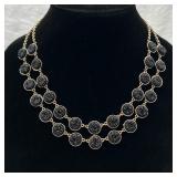 2-Strand Black Druzy Quartz Style Necklace