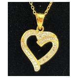 18k Gold Over Sterling & CZ Necklace