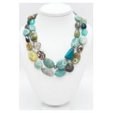 925 2-Strand Multiple Natural Stone Necklace