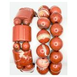 3 Red Jasper Bracelets