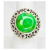 Sterling Silver Green Turquoise Ring