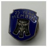 Vtg. WOW 25 Year Service Award Lapel Pin