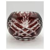 Bohemian Czech Crystal Ruby Votive Candle Holder