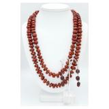 925 Red Jasper Necklace & Earrings