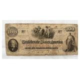 Original 1862 Confederate States of America $100