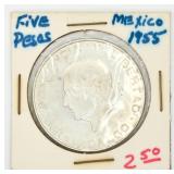 1955 Mexican Indepencia Y Libertad Silver Coin