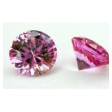 2 LAB Pink Sapphire 2.5CTW 6.5MM RD