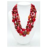925 3-Strand Multiple Natural Stone Necklace