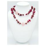 Sterling Silver Multiple Natural Stone Necklace