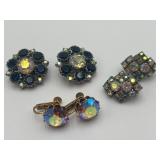 3 VTG Mid-century Fashion Clip Earrings