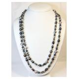 Green, Gray & Blue Pearl Necklace