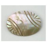 Beautiful Antique Mother-of-Pearl Oval Brooch