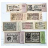 Antique German Reichsbanknotes in Excellent Cond.