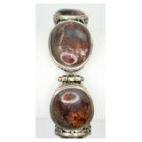 Sterling Silver Pietersite Cabochon Bracelet
