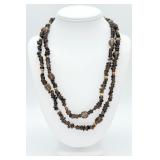 925 Smoky Quartz & Pearl Necklace