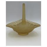 VTG Westmoreland Yellow Satin "Mist" Glass Basket