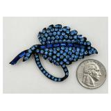 "Pell" Royal Blue Leaf Pin