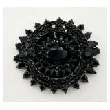 Large "Vendome" Black Layered Brooch