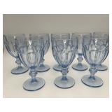8 VTG Libbey "Gibraltar" Misty Blue Goblets