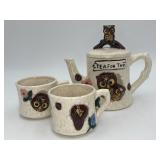 Vintage Ceramic "Tea for Two" Stackable Owl Set