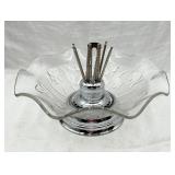 "Iris & Herringbone" Crystal Bowl Nut Set