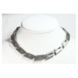 Silver-tone Geometric Link Collar Necklace
