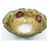 ANTQ Goofus Glass Bowl "Wild Rose"