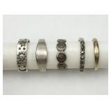 Variety of 5 Sterling Silver Toe Rings