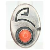 Sterling Silver Coral Ring