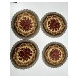 Set of 4 VTG Belgian Woven Velvet Doilies 10"